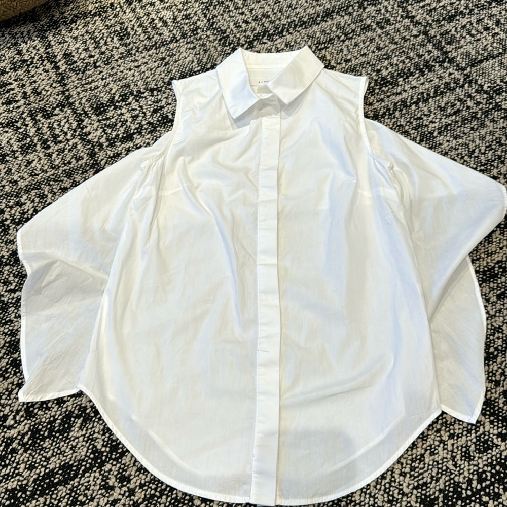N/ Nicholas white sleeveles button down top